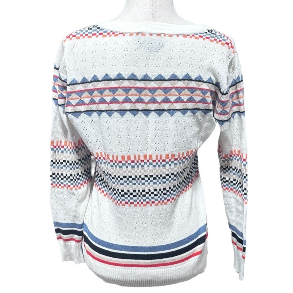 Pendleton Aztec Eyelet Button Cardigan Size Xs Li… - image 2